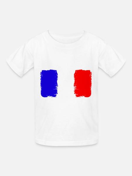 Frankreich Flagge - Kinder T-Shirt von Russell - Weiß