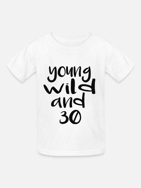 young and 30 - Kinder T-Shirt von Russell - Weiß