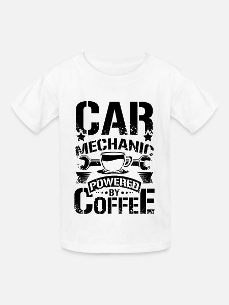 Car Mechanic coffee - Kinder T-Shirt von Russell - Weiß
