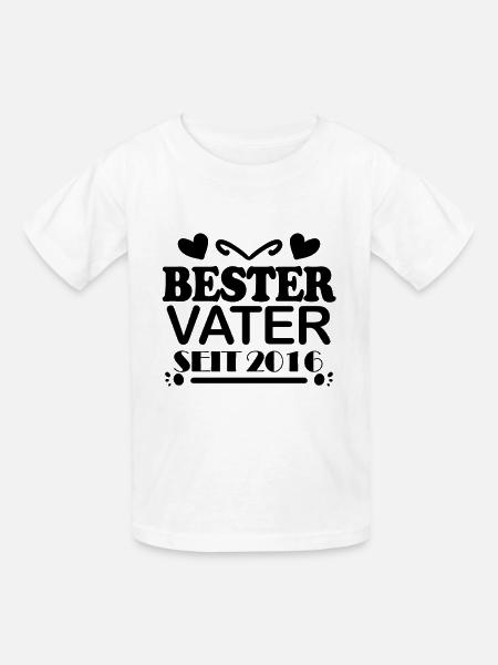 Bester Vater seit 2016 - Kinder T-Shirt von Russell - Weiß