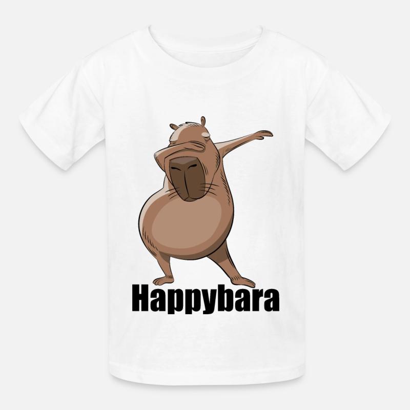 Capybara Dabbing Happybara Geschenk - Kinder T-Shirt von Russell - Weiß