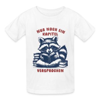 Nur noch ein Kapitel, versprochen - Waschbär - Kinder T-Shirt von Russell - Weiß - Vorne - AI Model Kid Male (0cm)