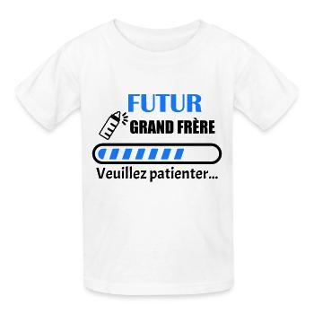 futur grand frère, futur grand-frère, bientôt - T-shirts Russell Enfant - blanc - Devant - AI Model Kid Male (0cm)