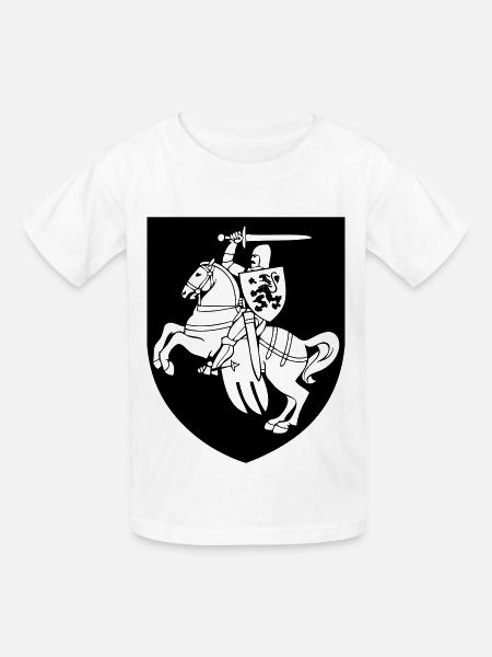Ritter mit Schild - Wappen - Kinder T-Shirt von Russell - Weiß