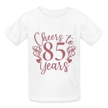 Prost auf 85 Jahre 85. Geburtstag - Kinder T-Shirt von Russell - Weiß - Vorne - AI Model Kid Male (0cm)