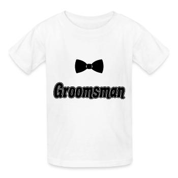 Groomsman Best Man Bachelor Hen Night Party Cadeau - T-shirts Russell Enfant - blanc - Devant - AI Model Kid Male (0cm)