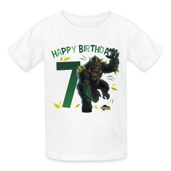 schleich® ELDRADOR® CREATURES Happy Birthday 7 - Kinder T-Shirt von Russell - Weiß - Vorne - AI Model Kid Male (0cm)