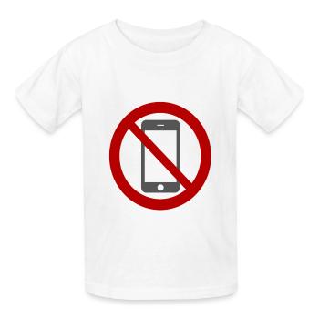 Handy verboten. - Kinder T-Shirt von Russell - Weiß - Vorne - AI Model Kid Male (0cm)