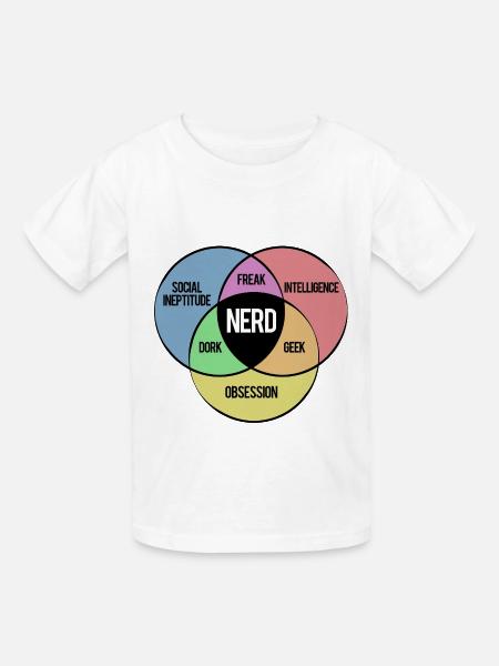NERD SHIRT - Kinder T-Shirt von Russell - Weiß