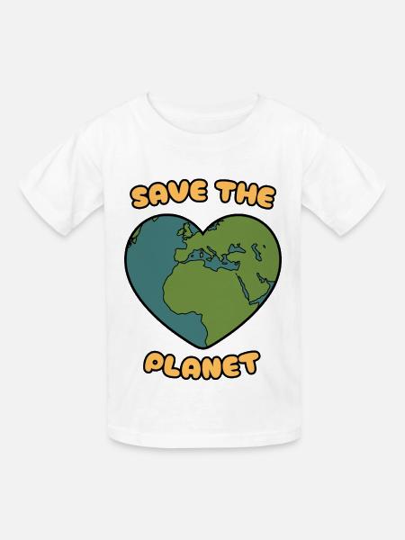 save the planet - Kinder T-Shirt von Russell - Weiß