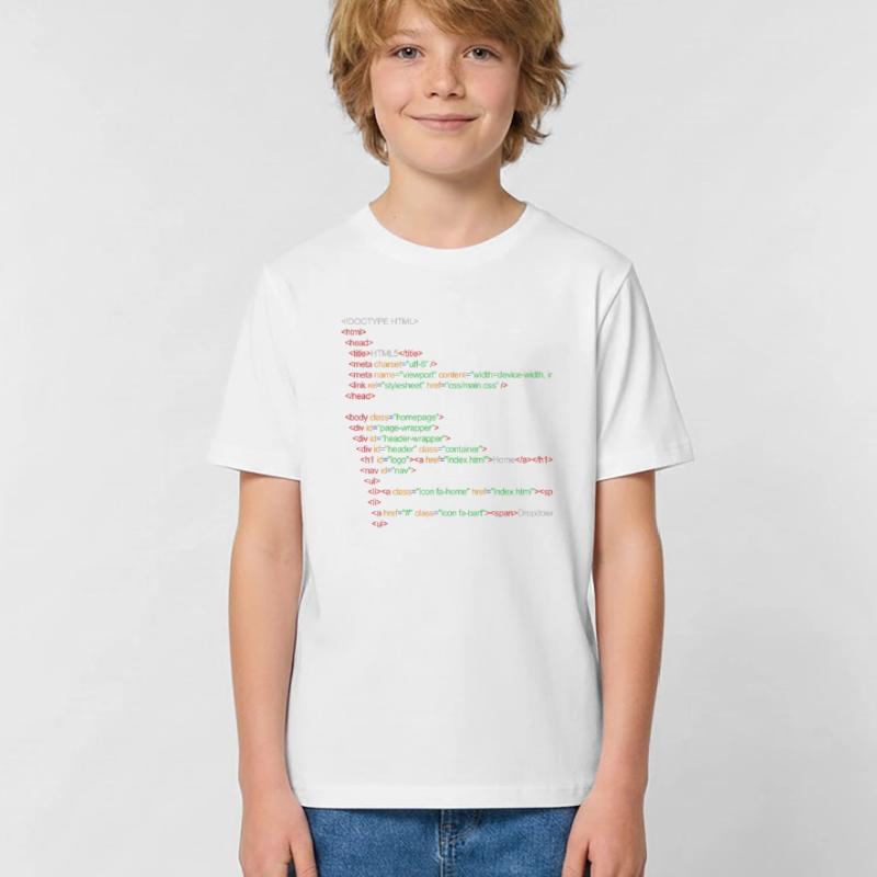 Code HTML5 T-shirts Russell Enfant