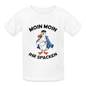 Moin Moin Ihr Spacken Seemöwe Anker Tattoo - Kinder T-Shirt von Russell - Weiß - Vorne - AI Model Kid Male (0cm)
