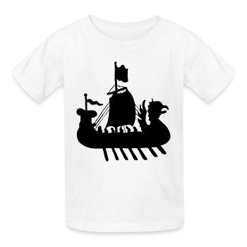 Image d’ombre de bateau viking - T-shirts Russell Enfant - blanc - Devant - AI Model Kid Male (0cm)