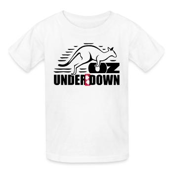 Down under - Kids T-Shirt by Russell - white - Front - AI Model Kid Male (0cm)