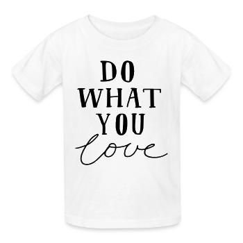 do what you love - Kids T-Shirt by Russell - white - Front - AI Model Kid Male (0cm)