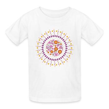 Sonnenmandala flower garden - Kinder T-Shirt von Russell - Weiß - Vorne - AI Model Kid Male (0cm)