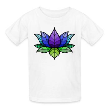 Mohawk Lotus Blumen Motiv - Kinder T-Shirt von Russell - Weiß - Vorne - AI Model Kid Male (0cm)