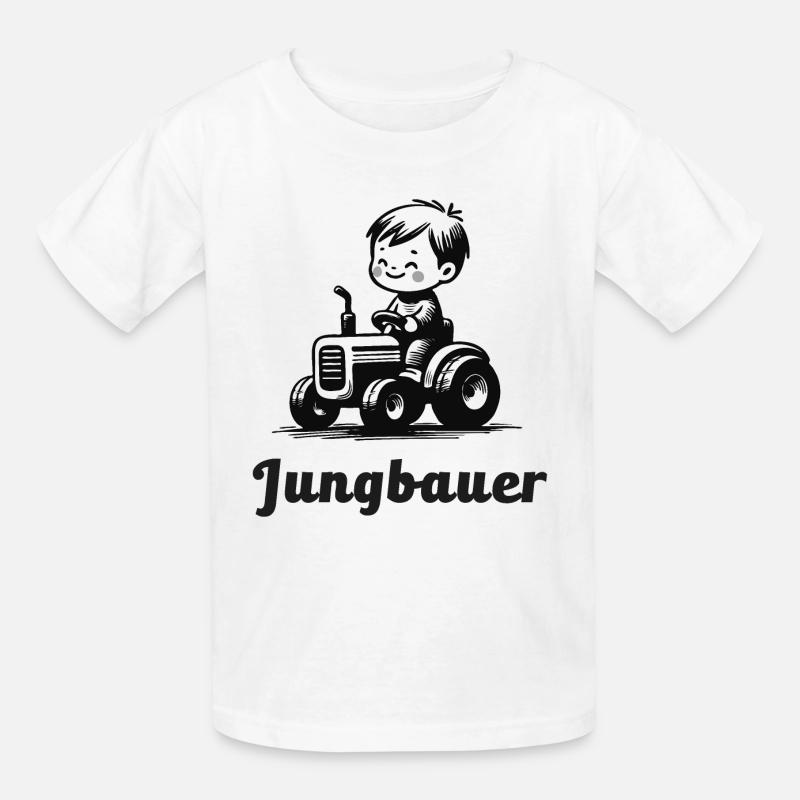 jungbauer nachwuchs bauernhof bauer babygeschenk - Kinder T-Shirt von Russell - Weiß