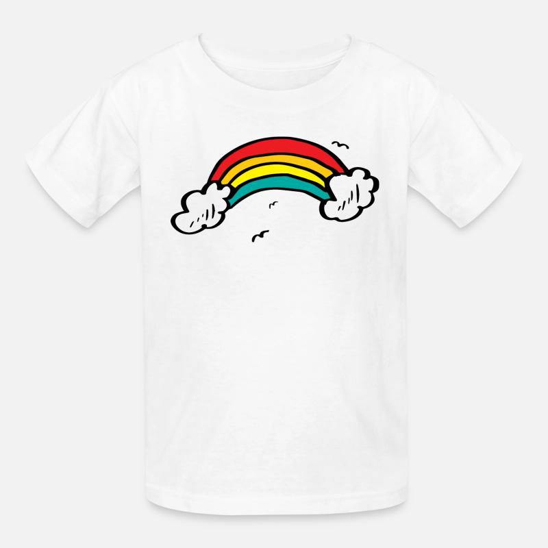 Lebendiger Regenbogenbogen - Kinder T-Shirt von Russell - Weiß