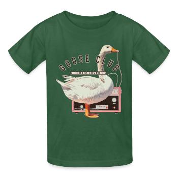 Illustration du club de musique de l’oie - T-shirts Russell Enfant - vert bouteille - Devant - AI Model Kid Male (0cm)