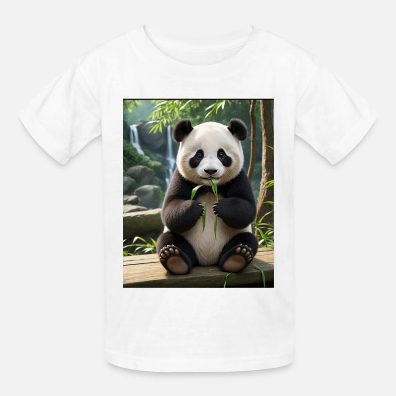 Conception Panda - T-shirts Russell Enfant - blanc