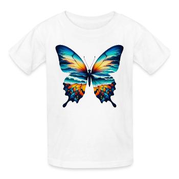 Schmetterling - Kinder T-Shirt von Russell - Weiß - Vorne - AI Model Kid Male (0cm)