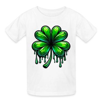 Trèfle à quatre feuilles - T-shirts Russell Enfant - blanc - Devant - AI Model Kid Male (0cm)