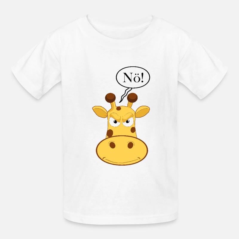 Statement Nö Giraffe, Nein Fun Comic, Einfach Nö - Kinder T-Shirt von Russell - Weiß