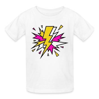 Yellow Beam Neon Explosion - Kids T-Shirt by Russell - white - Front - AI Model Kid Male (0cm)