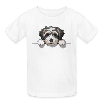 Hundeauge am Rand - Kinder T-Shirt von Russell - Weiß - Vorne - AI Model Kid Male (0cm)