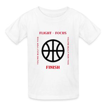 Vol, Concentration, Finition Design - T-shirts Russell Enfant - blanc - Devant - AI Model Kid Male (0cm)