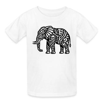 Majestic Elephant – Animal & Nature Design - Kids T-Shirt by Russell - white - Front - AI Model Kid Male (0cm)