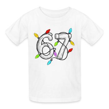 67 Lichterketten - Kinder T-Shirt von Russell - Weiß - Vorne - AI Model Kid Male (0cm)