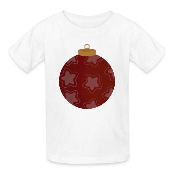 Crimson Star Ornament Pattern - Kids T-Shirt by Russell - white - Front - AI Model Kid Male (0cm)