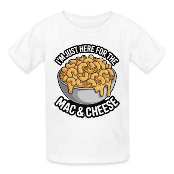 Fan de macaroni au fromage - Je suis juste là - T-shirts Russell Enfant - blanc - Devant - AI Model Kid Male (0cm)