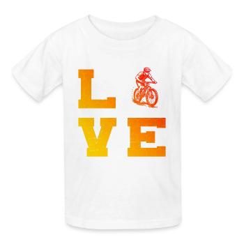 Klare Mountainbike Botschaft - Kinder T-Shirt von Russell - Weiß - Vorne - AI Model Kid Male (0cm)