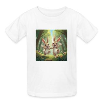Héros sauteurs dans la forêt - T-shirts Russell Enfant - blanc - Devant - AI Model Kid Male (0cm)