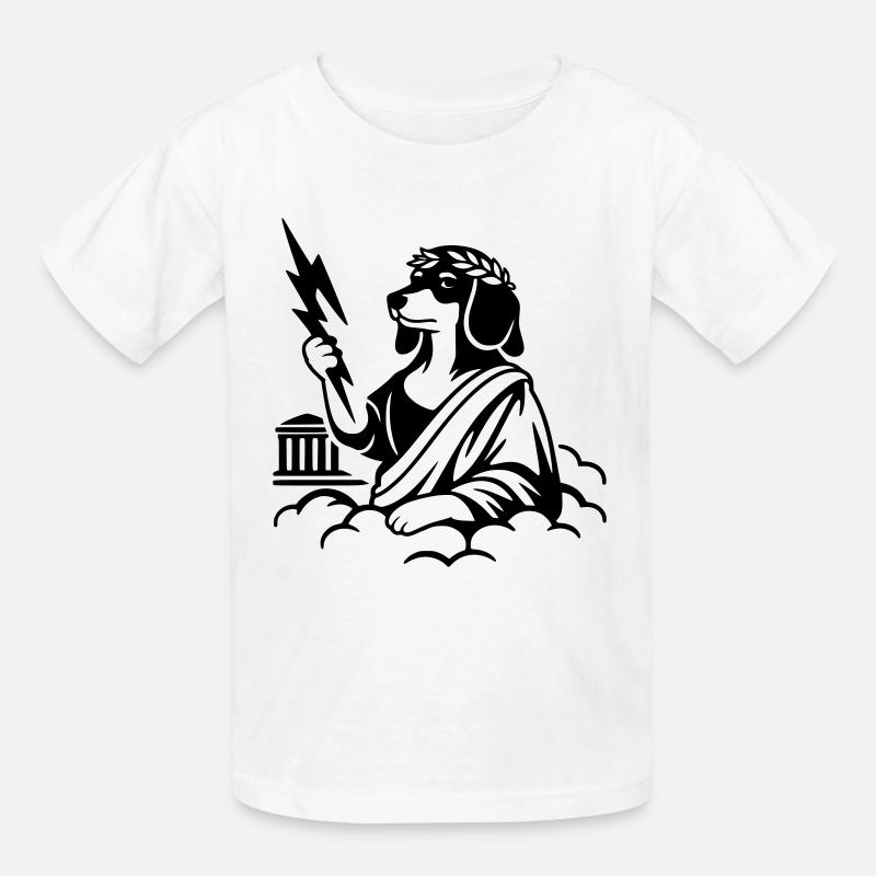 Le teckel de Zeus Wursto - T-shirts Russell Enfant - blanc