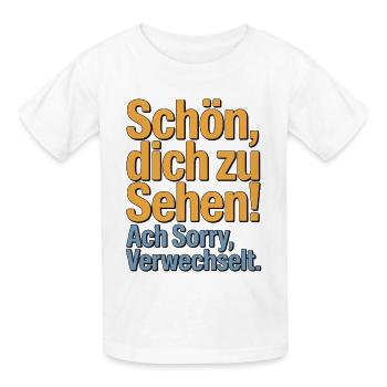 Schön, Dich zu sehen - Sorry, verwechselt. - Kinder T-Shirt von Russell - Weiß - Vorne - AI Model Kid Male (0cm)