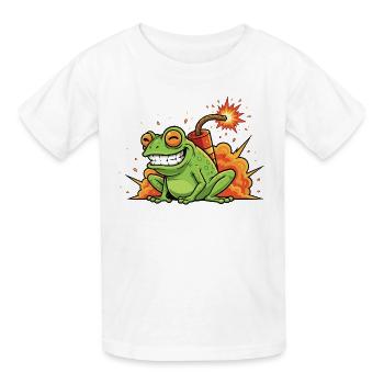 Knallfrosch Funken-Spaß - Kinder T-Shirt von Russell - Weiß - Vorne - AI Model Kid Male (0cm)