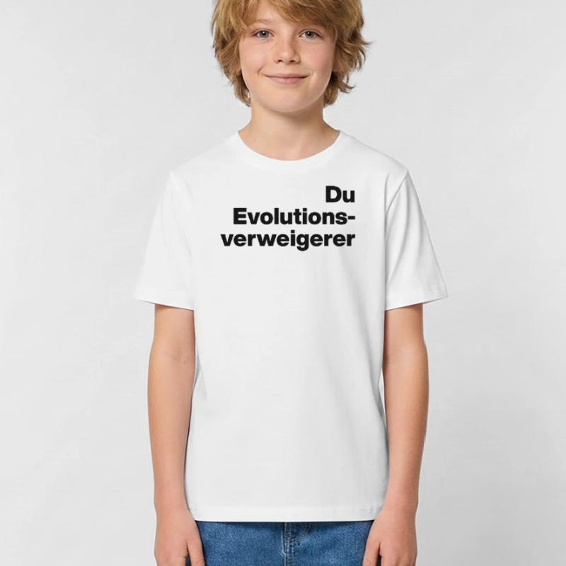 DU EVOLUTIONSVERWEIGERER. SARKASMUS, FRECH Kinder T-Shirt von Russell