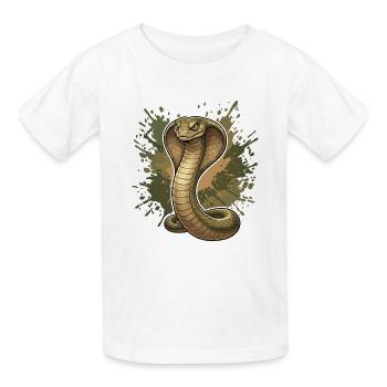 Cobra en look éclaboussé - T-shirts Russell Enfant - blanc - Devant - AI Model Kid Male (0cm)