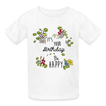 Anniversaire - T-shirts Russell Enfant - blanc - Devant - AI Model Kid Male (0cm)