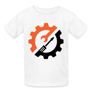 Gear Tool – Mechanic Logo - Kids T-Shirt by Russell - white - Front - AI Model Kid Male (0cm)
