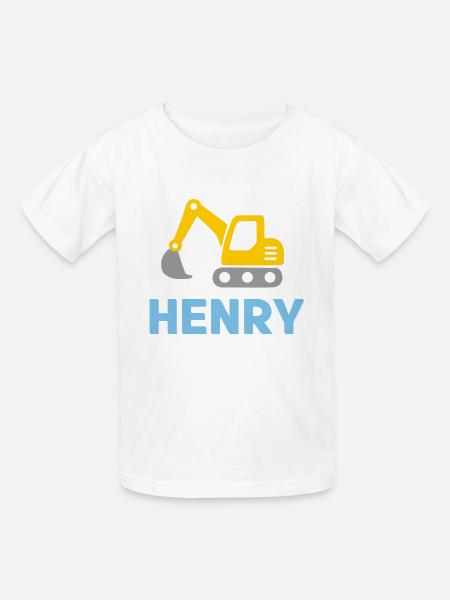 Bagger Henry gelb - Kinder T-Shirt von Russell - Weiß