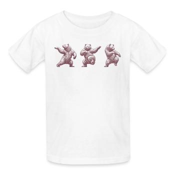 Tanzender Bär Vintage Lustiges Design - Kinder T-Shirt von Russell - Weiß - Vorne - AI Model Kid Male (0cm)