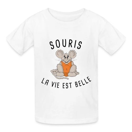 T-shirt Souris : La Vie est Belle ! - T-shirts Russell Enfant
