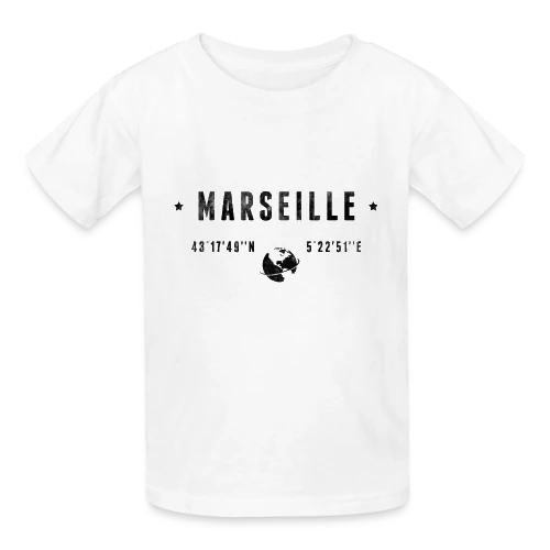 Marseille Coordonnées Globe - T-shirts Russell Enfant