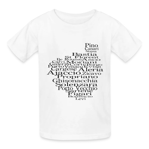 Carte Corse Villes Typographie - T-shirts Russell Enfant