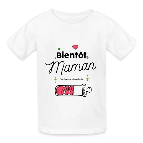 T-shirt Future Maman : Mon Cœur Bat Pour Deux - T-shirts Russell Enfant